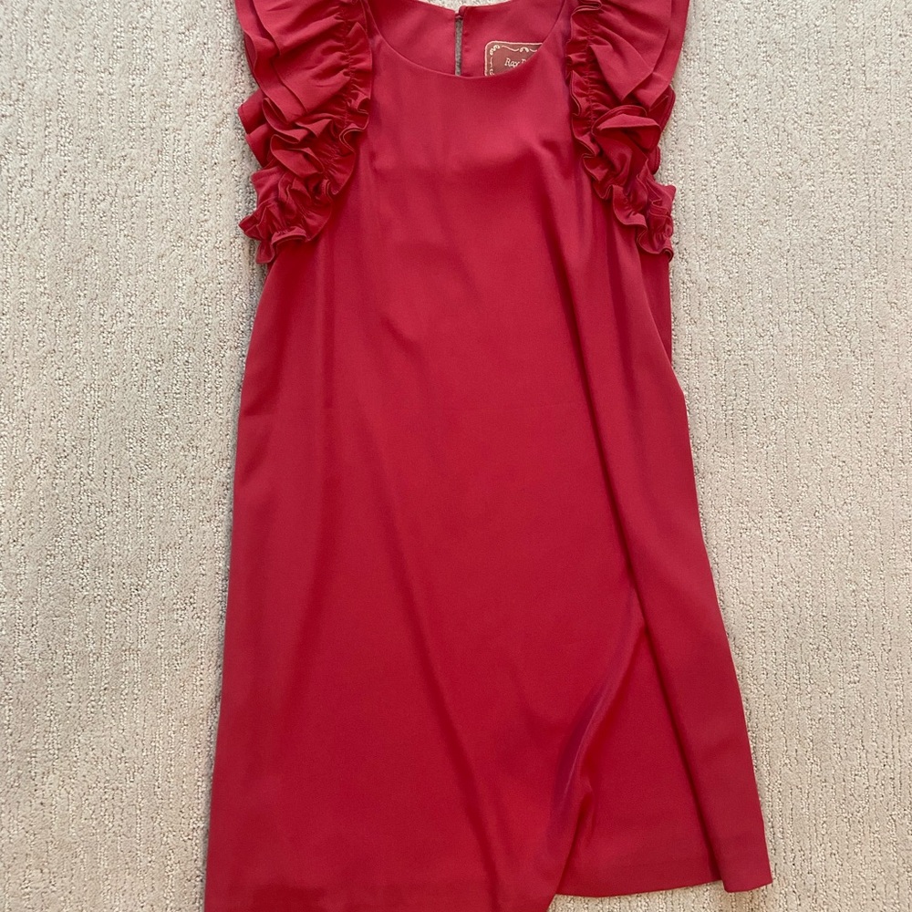 Red Ruffle Sleeve Dress